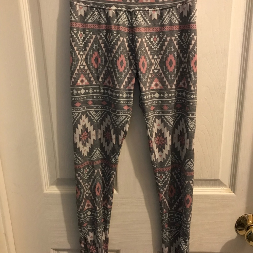 Girl’s Multi-colored Stretch Leggings Pants Size 10 Preowned Justice Brand